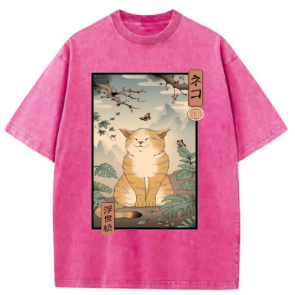 Tokyoviva Edo Cat Washed T-shirt