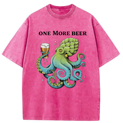 Tokyoviva An Octopus Drinks Beer Washed T-shirt