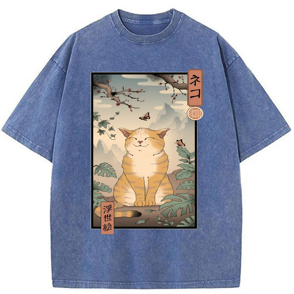 Tokyoviva Edo Cat Washed T-shirt