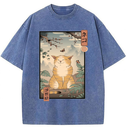 Tokyoviva Edo Cat Washed T-shirt