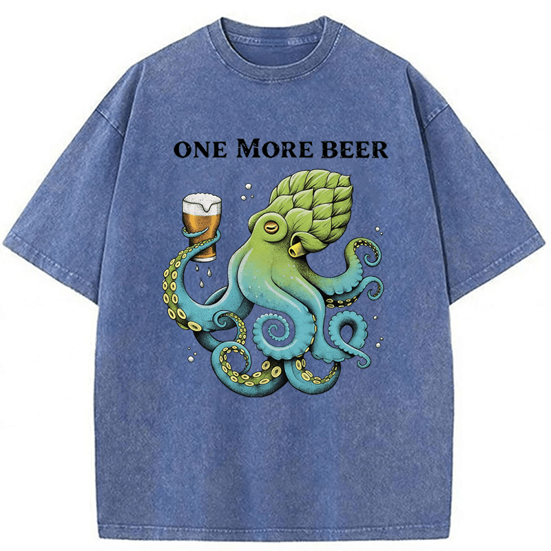 Tokyoviva An Octopus Drinks Beer Washed T-shirt