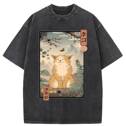 Tokyoviva Edo Cat Washed T-shirt