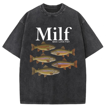 Tokyoviva I Love Fish Vintage Style Washed T-shirt