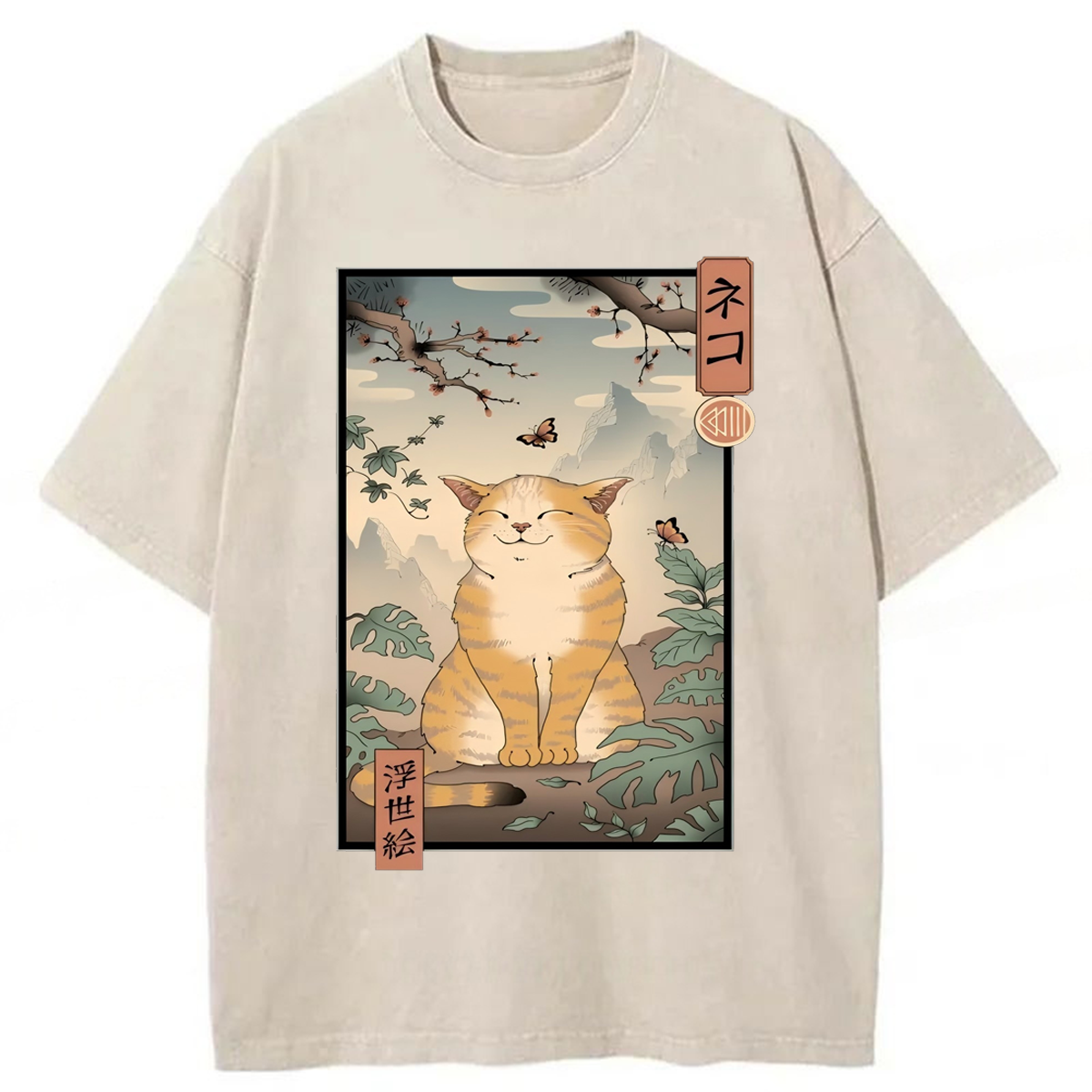 Tokyoviva Edo Cat Washed T-shirt