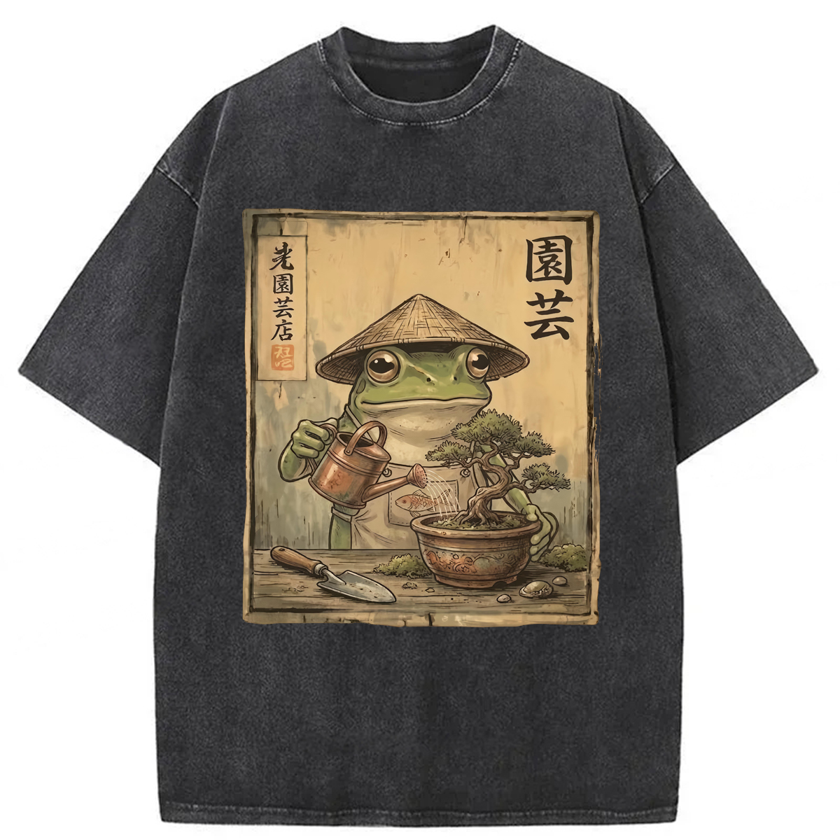 Tokyoviva Gardening Frog Washed T-shirt