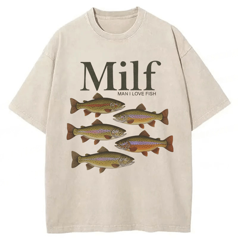 Tokyoviva I Love Fish Vintage Style Washed T-shirt