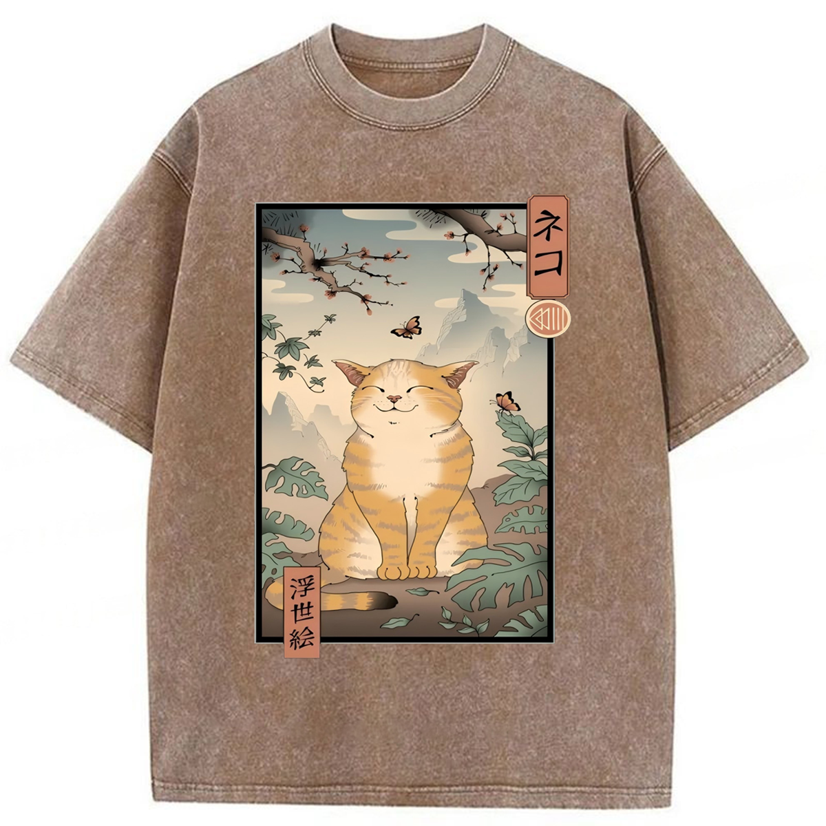 Tokyoviva Edo Cat Washed T-shirt