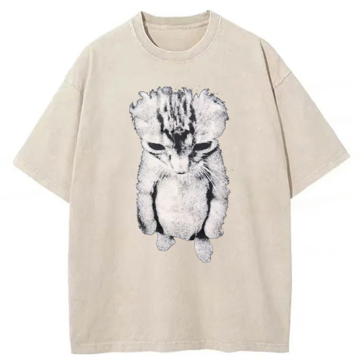 Tokyoviva Sad Crying Cat Meme Washed T-shirt