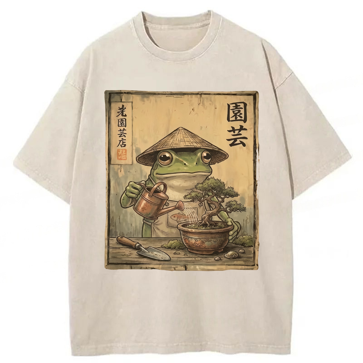 Tokyoviva Gardening Frog Washed T-shirt