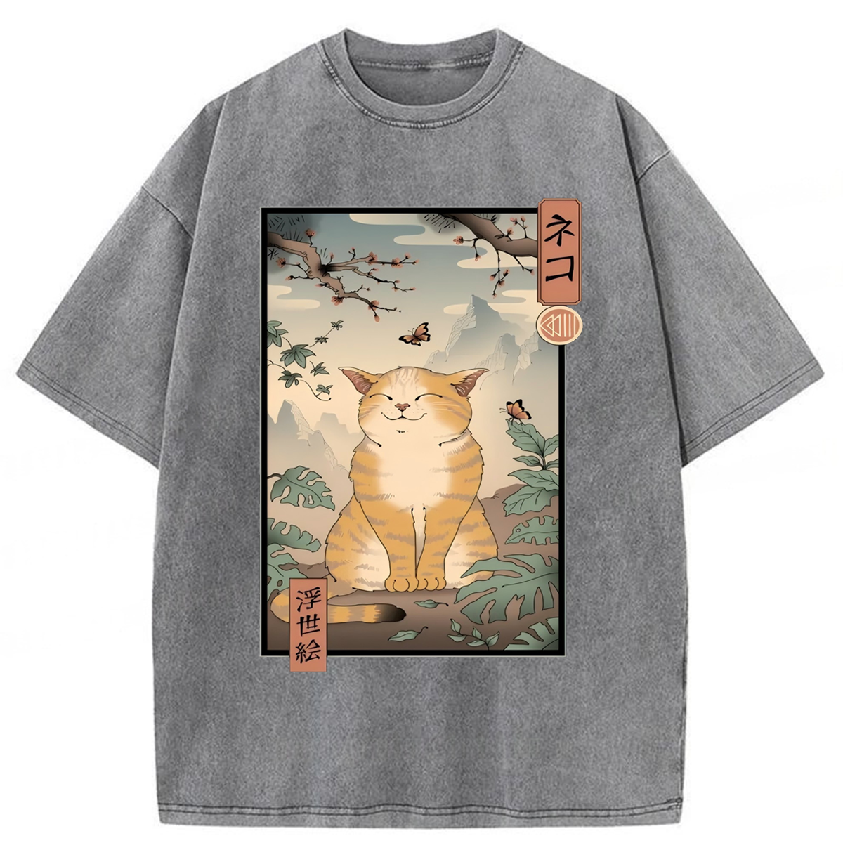 Tokyoviva Edo Cat Washed T-shirt