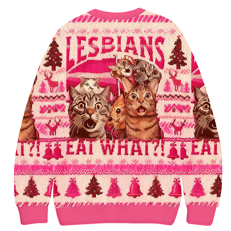 Baddiecat Lesblans Eat What Christmas Ugly Sweatshirt