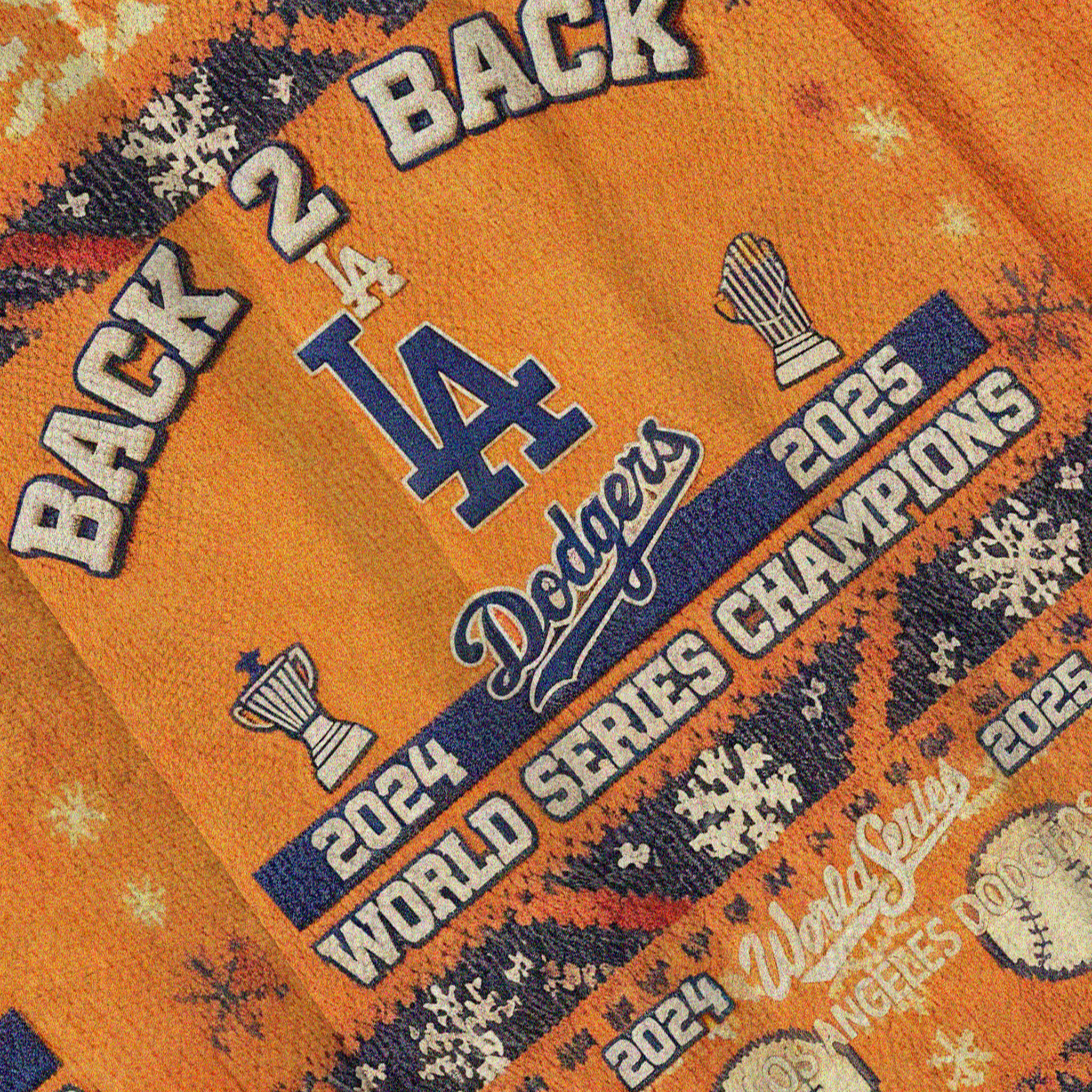 Baddiecat Dodgers Back 2 Back World Series Champs Christmas Ugly Sweatshirt