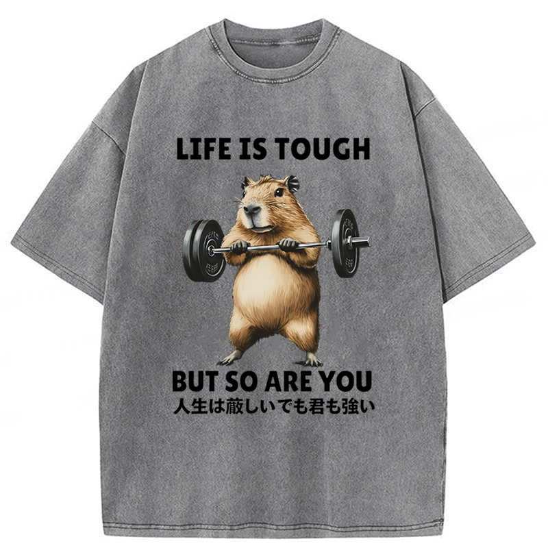 Tokyoviva Capybara Life Is Tough But So Are You Washed T-shirt