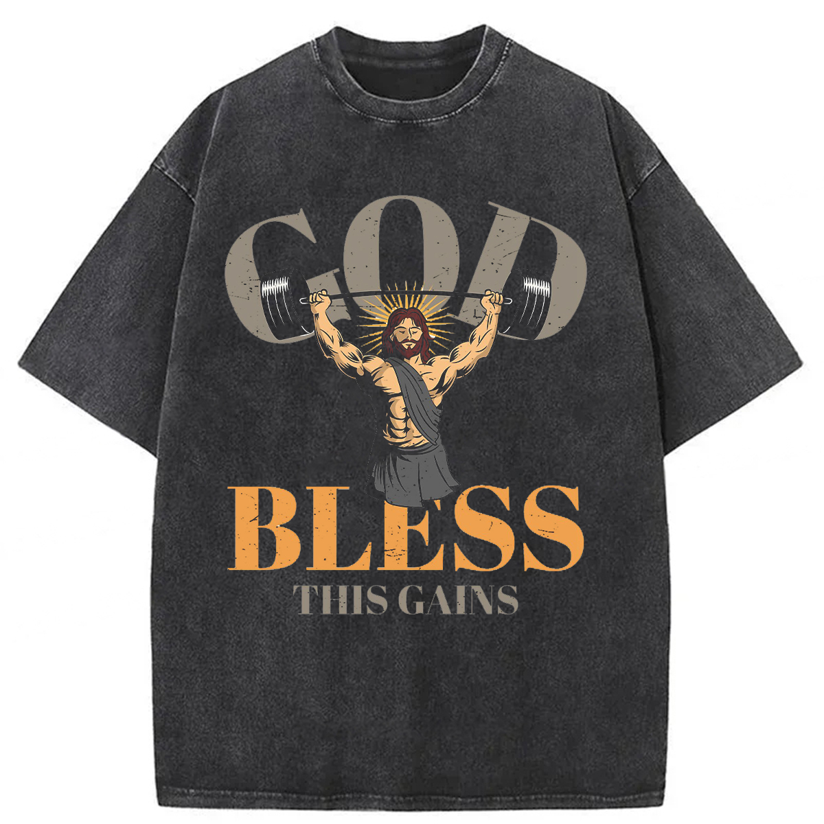 Tokyoviva God Bless These Gains Washed T-shirt