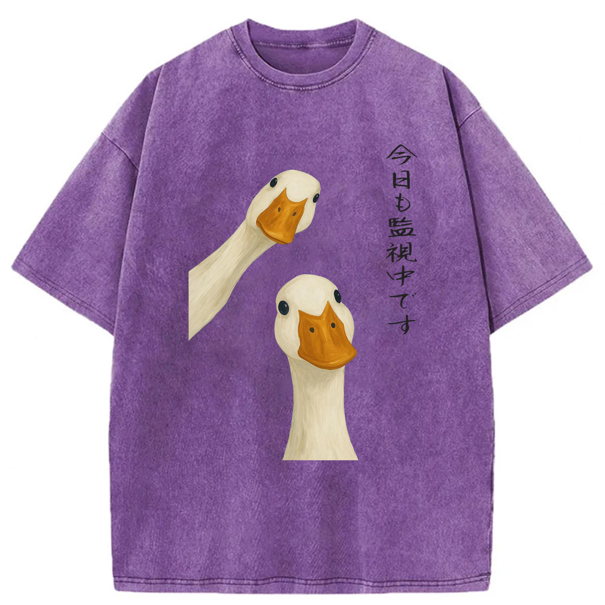 Tokyoviva Japanese The Goose Is Watching Today Washed T-shirt