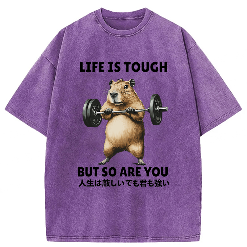 Tokyoviva Capybara Life Is Tough But So Are You Washed T-shirt