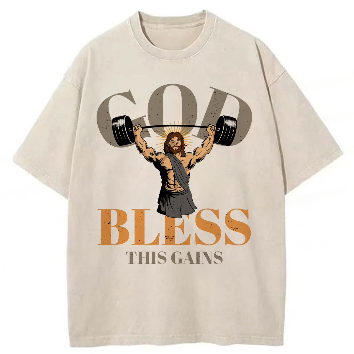 Tokyoviva God Bless These Gains Washed T-shirt