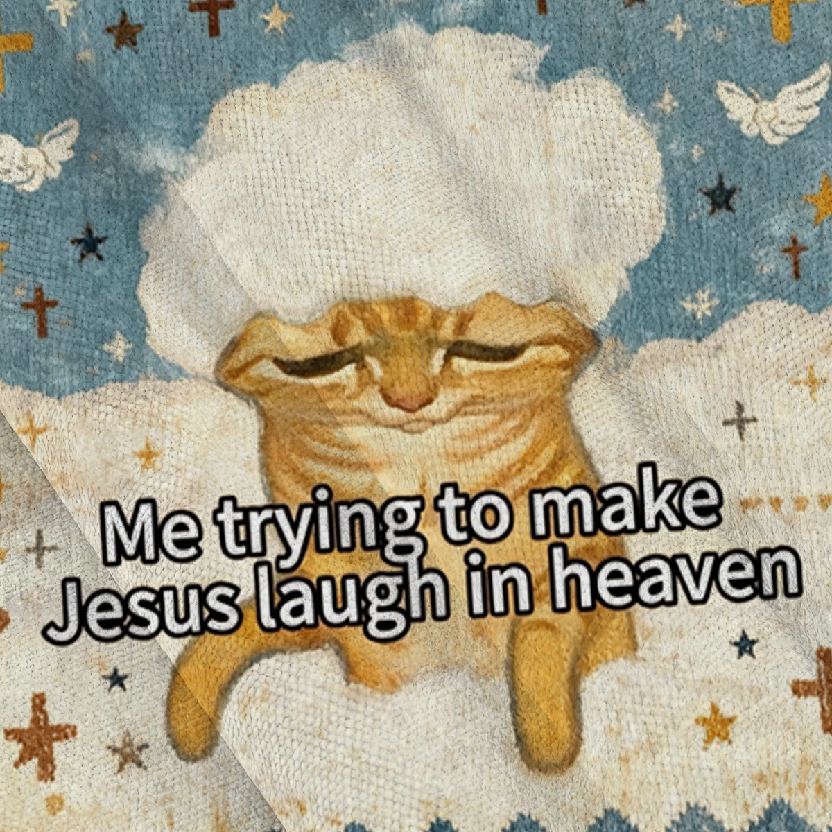 Baddiecat Cat Trying To Make Jesus Laugh Ugly Sweatshirt