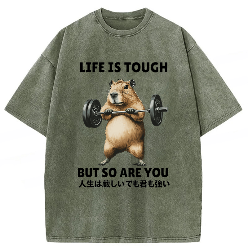 Tokyoviva Capybara Life Is Tough But So Are You Washed T-shirt