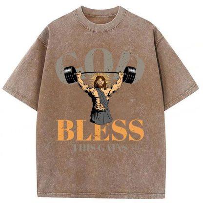 Tokyoviva God Bless These Gains Washed T-shirt