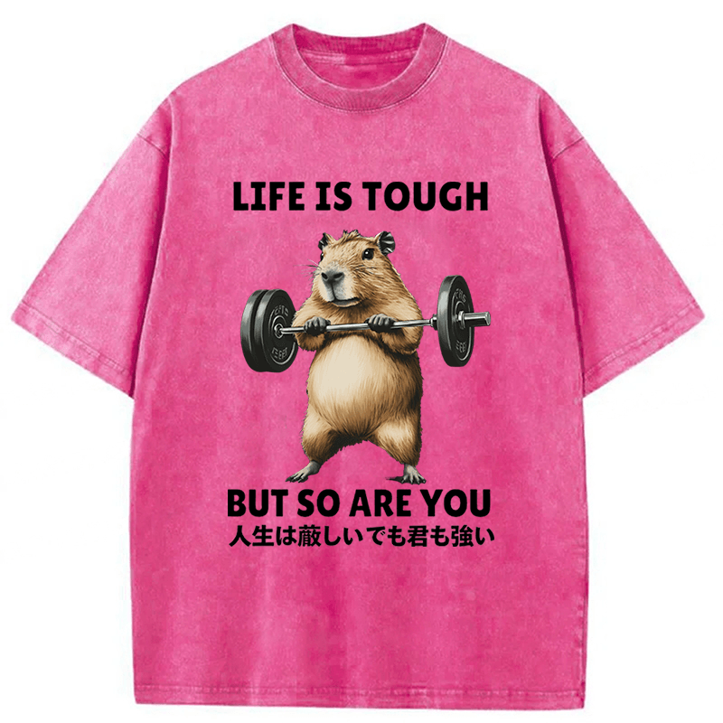Tokyoviva Capybara Life Is Tough But So Are You Washed T-shirt