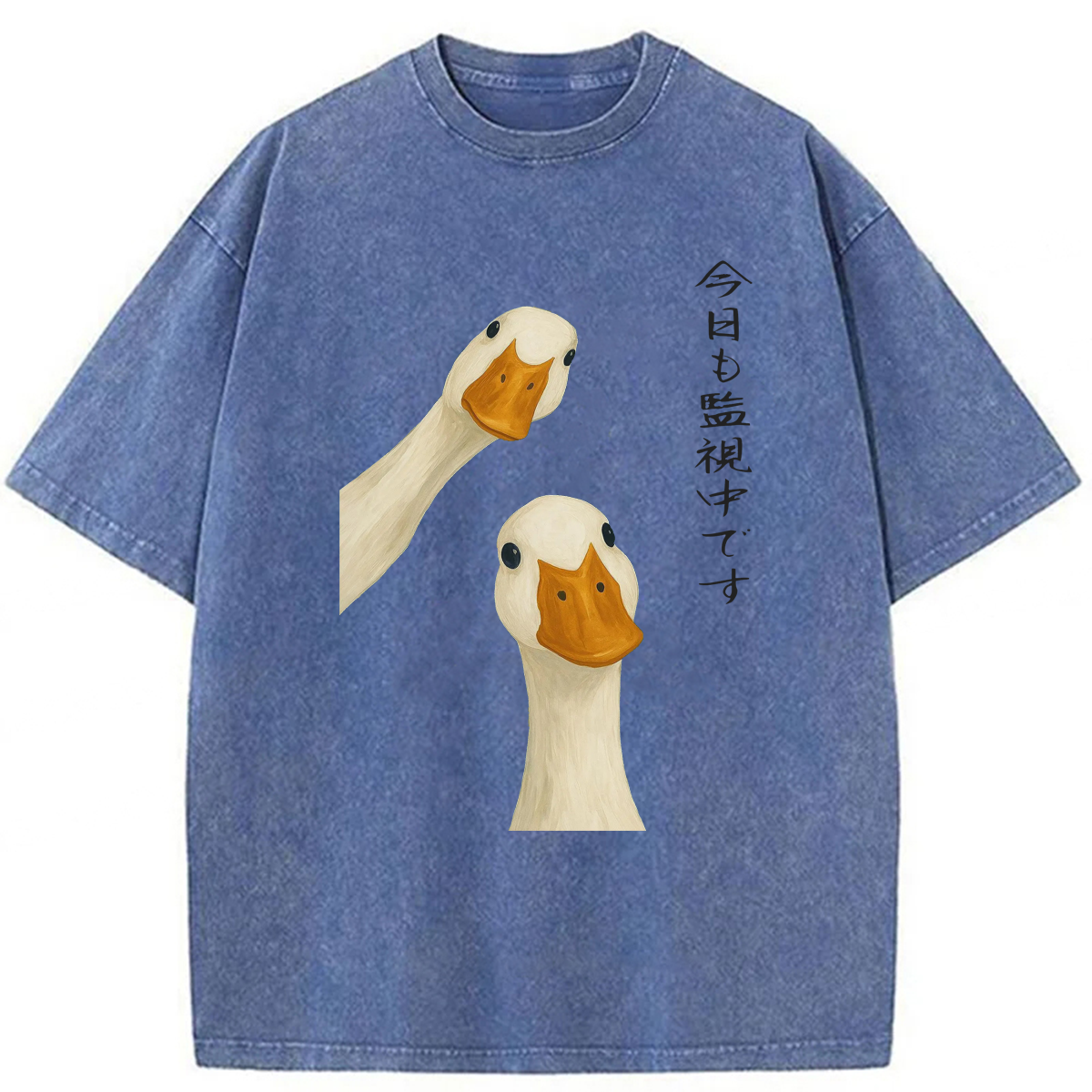 Tokyoviva Japanese The Goose Is Watching Today Washed T-shirt