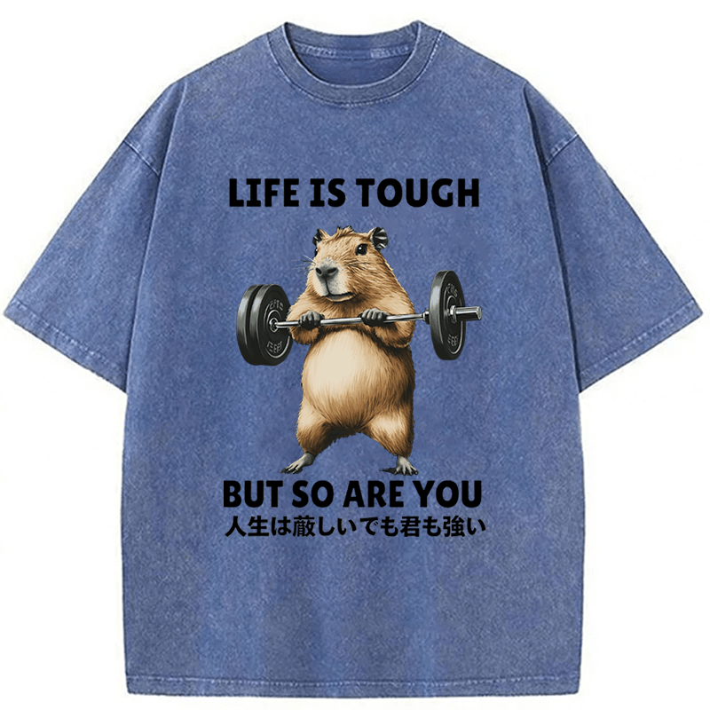 Tokyoviva Capybara Life Is Tough But So Are You Washed T-shirt