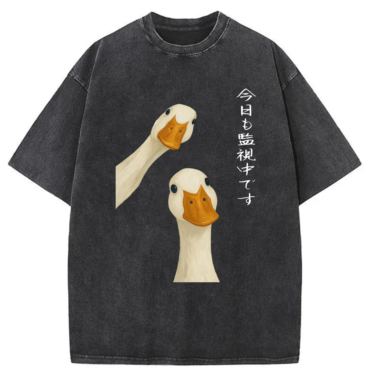 Tokyoviva Japanese The Goose Is Watching Today Washed T-shirt