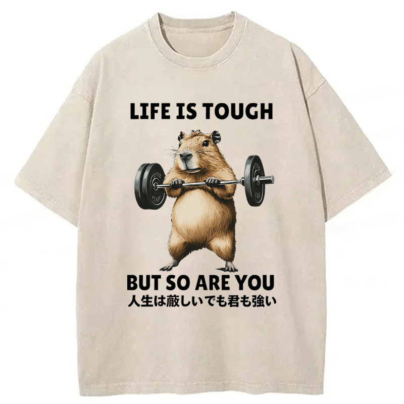 Tokyoviva Capybara Life Is Tough But So Are You Washed T-shirt