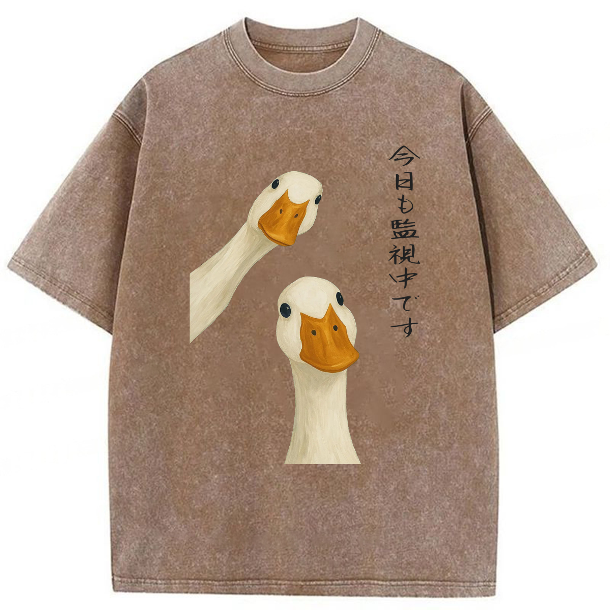 Tokyoviva Japanese The Goose Is Watching Today Washed T-shirt