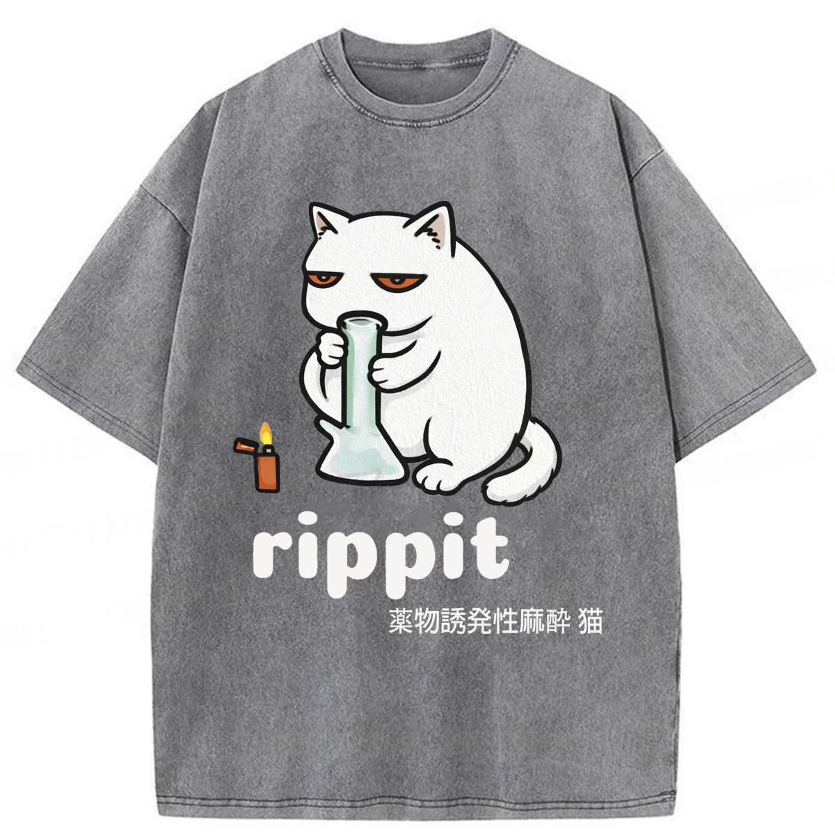 Tokyoviva Rippit Cat Washed T-shirt