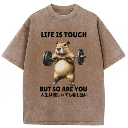 Tokyoviva Capybara Life Is Tough But So Are You Washed T-shirt