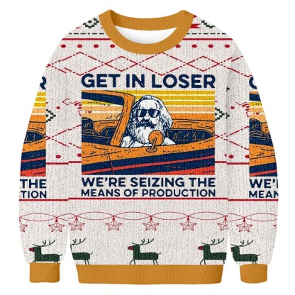 Baddieca Get On Board Losers Christmas Ugly Sweatshirt