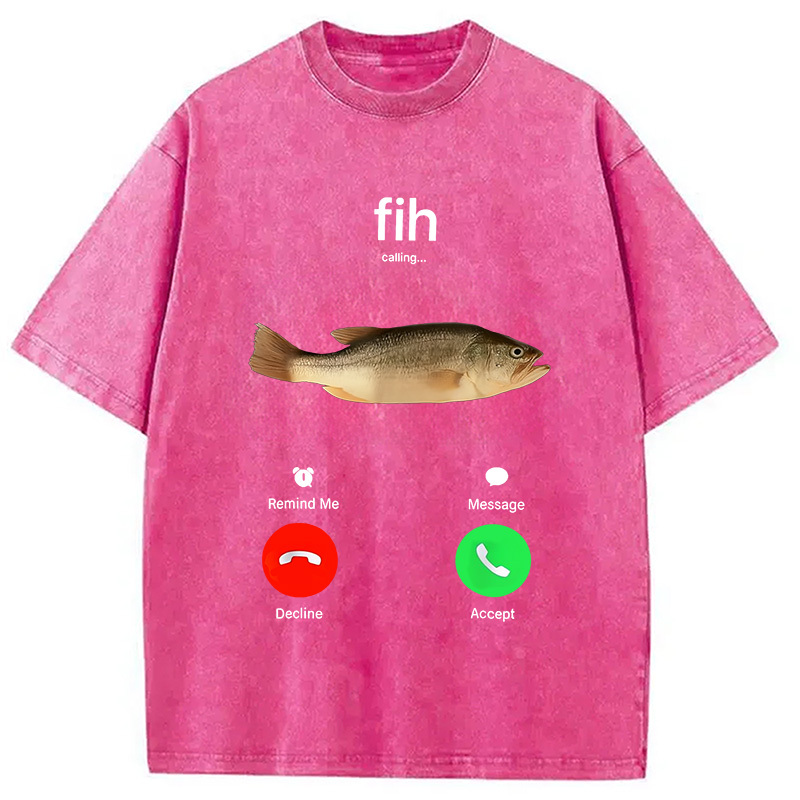 Fih Incoming Call Meme Washed T-Shirt
