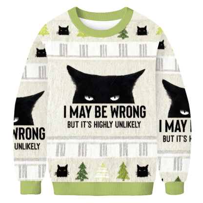 Baddiecat Cat Can Do No Wrong Christmas Ugly Sweatshirt