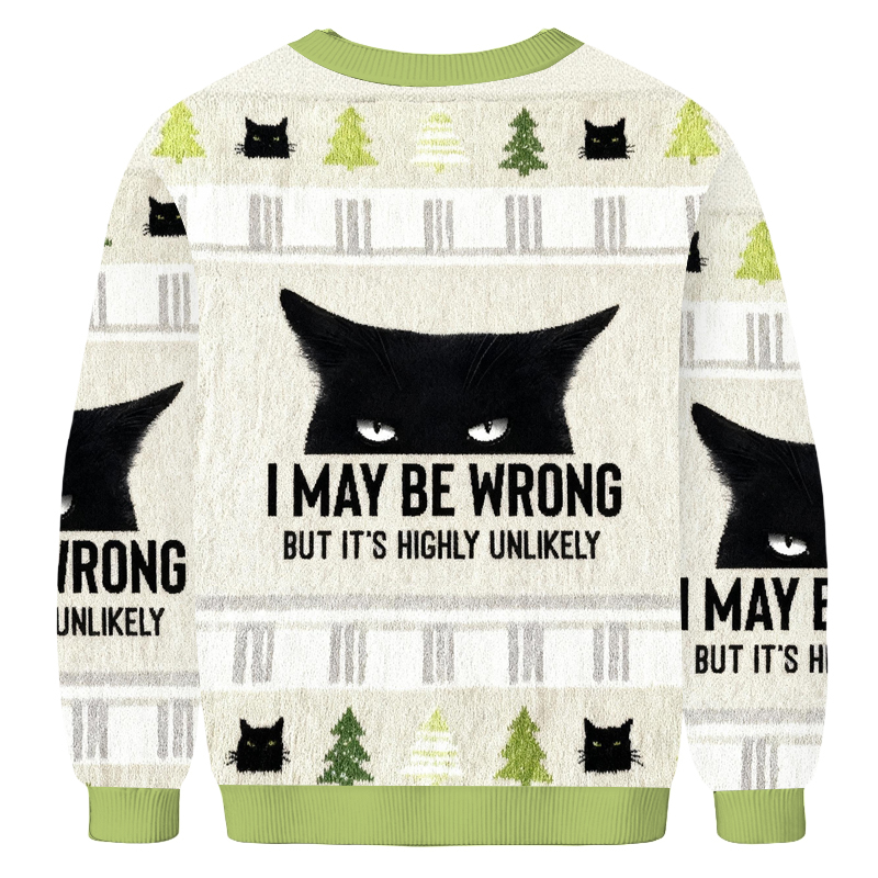 Baddiecat Cat Can Do No Wrong Christmas Ugly Sweatshirt