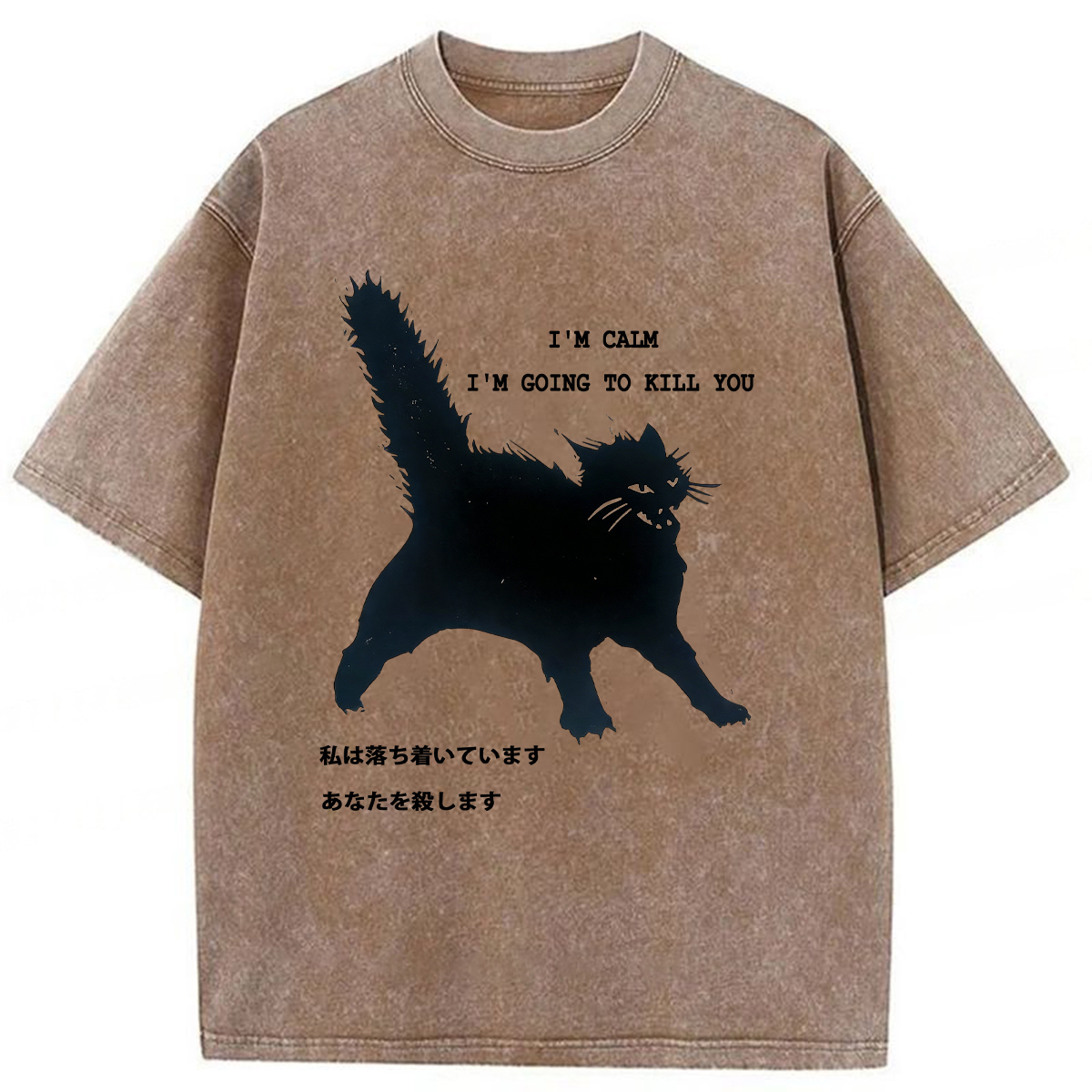 Tokyoviva Calmly Hate Cats Washed T-shirt