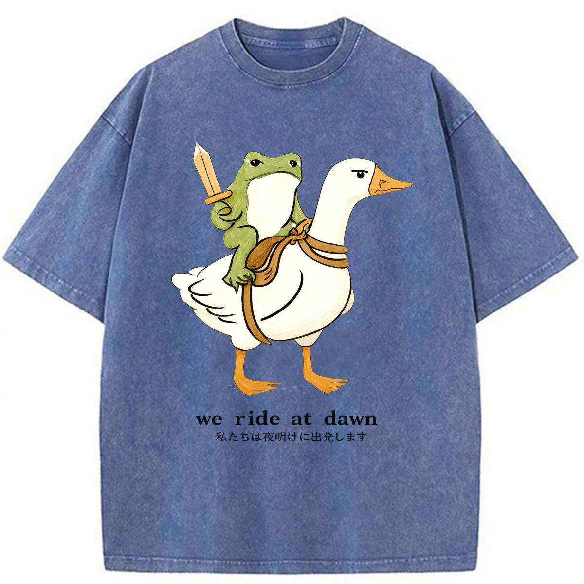 Tokyoviva Frog Goose We Ride At Dawn Washed T-shirt