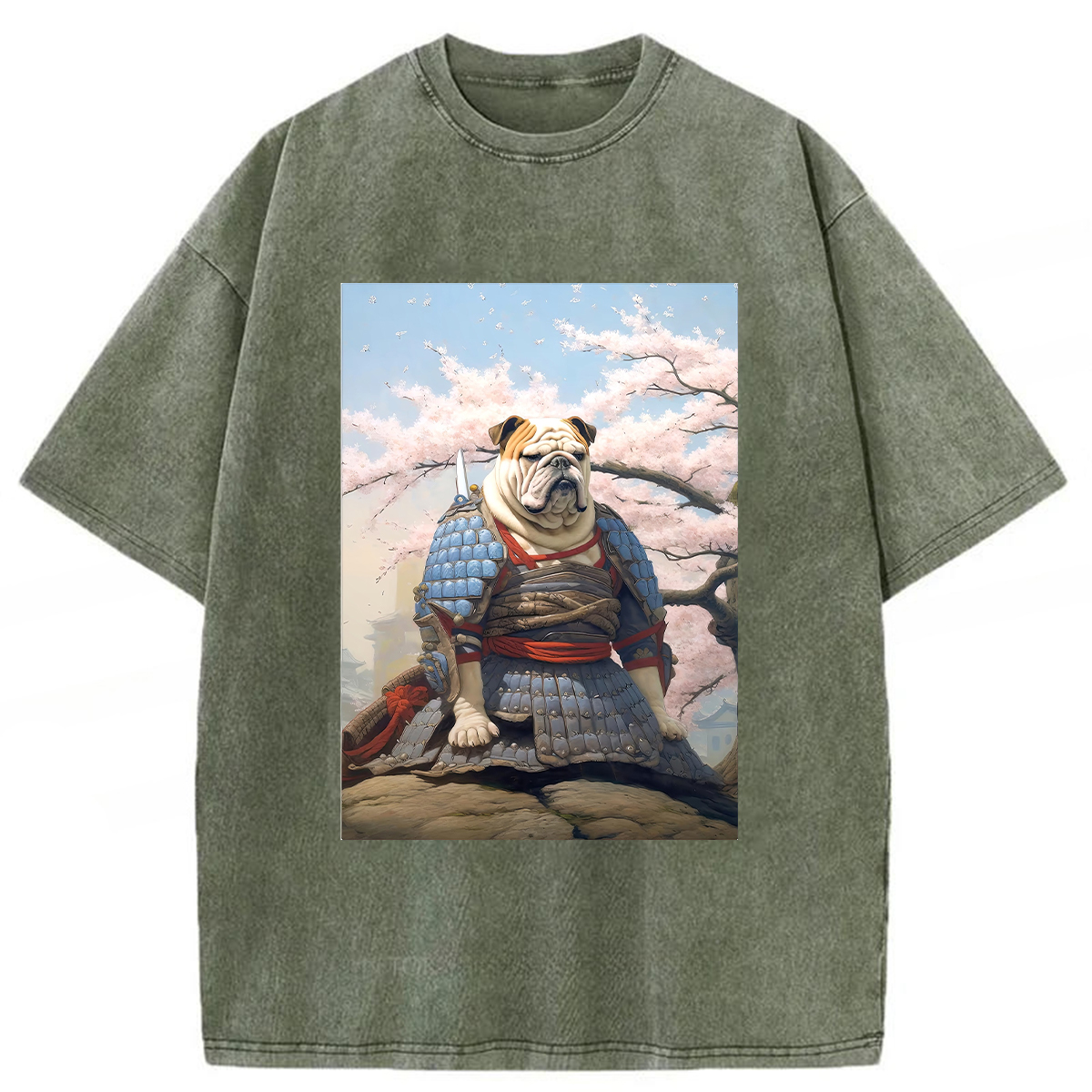 Tokyoviva Samurai Cat Washed T-Shirt