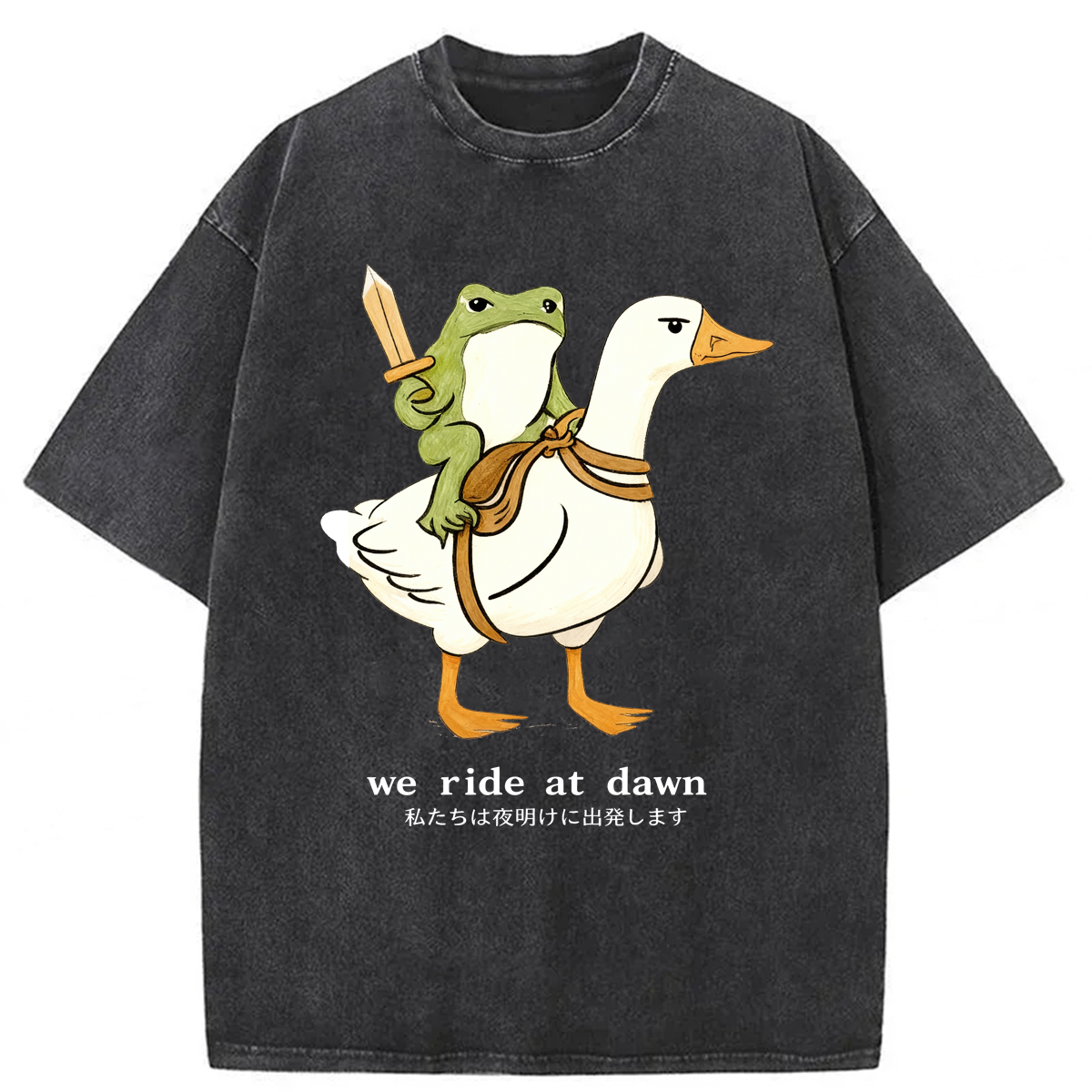 Tokyoviva Frog Goose We Ride At Dawn Washed T-shirt
