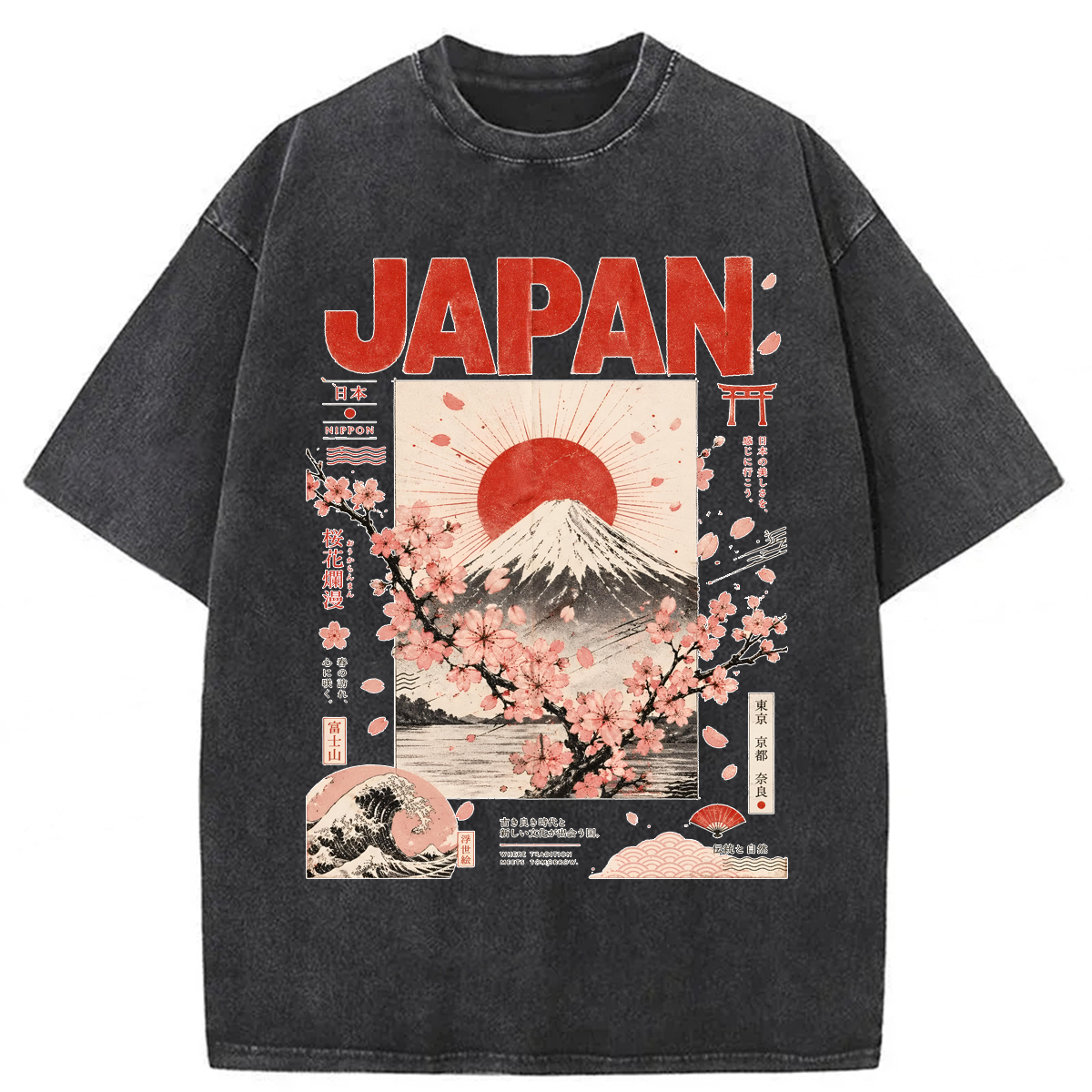 Tokyoviva Japanese Cherry Blossom Washed T-shirt