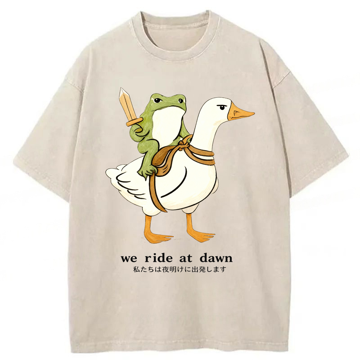Tokyoviva Frog Goose We Ride At Dawn Washed T-shirt
