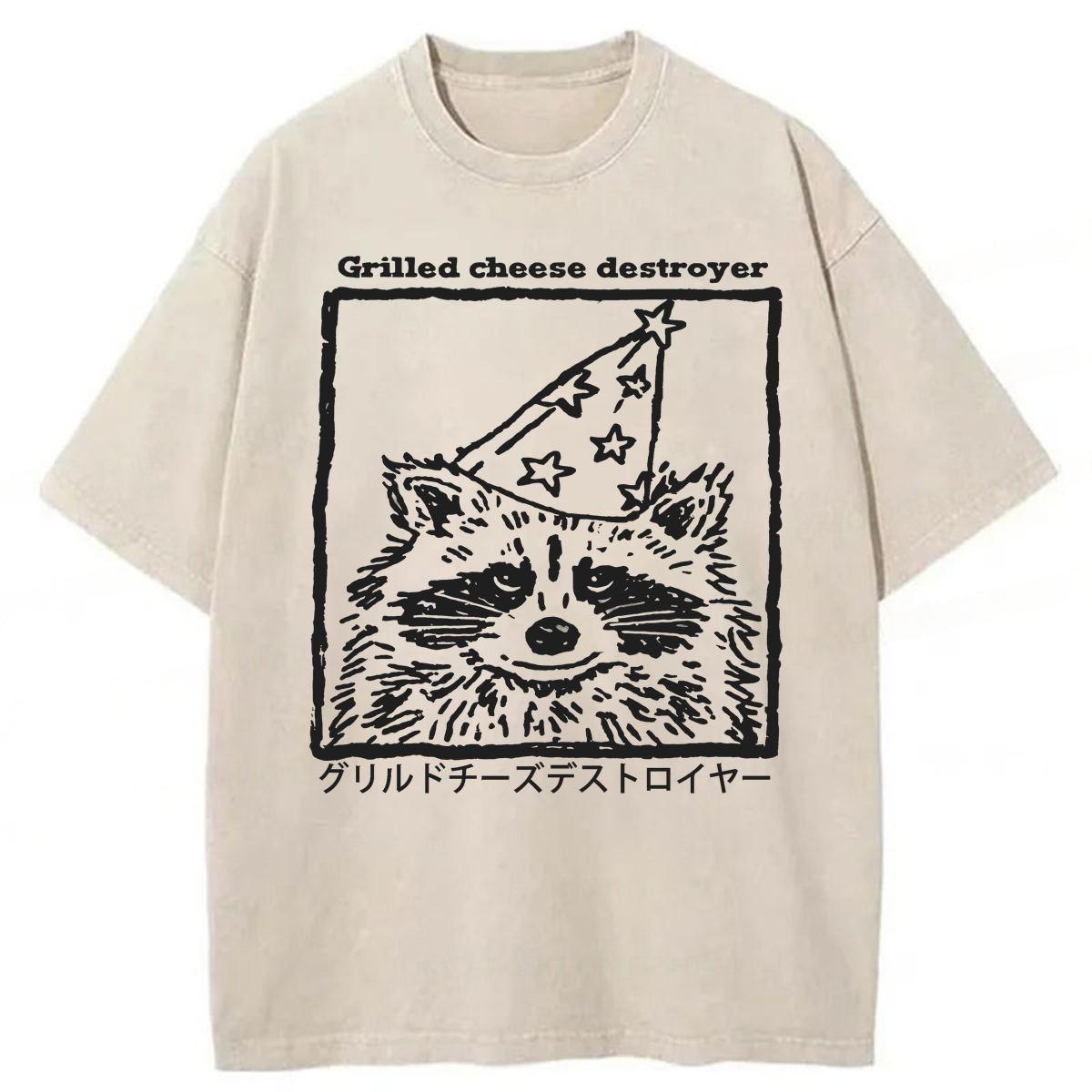 Tokyoviva Funny Grilled Cheese Destroyer Washed T-shirt