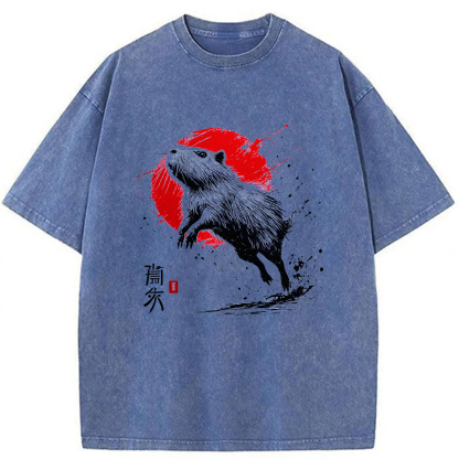 Tokyoviva Samurai Dolphin Washed T-shirt