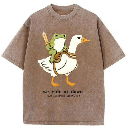 Tokyoviva Frog Goose We Ride At Dawn Washed T-shirt