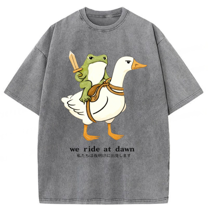 Tokyoviva Frog Goose We Ride At Dawn Washed T-shirt
