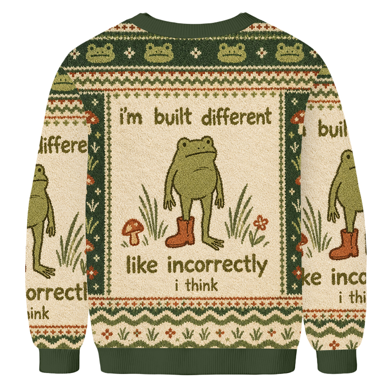 Baddiecat I’m Built Different Frog Ugly Sweatshirt