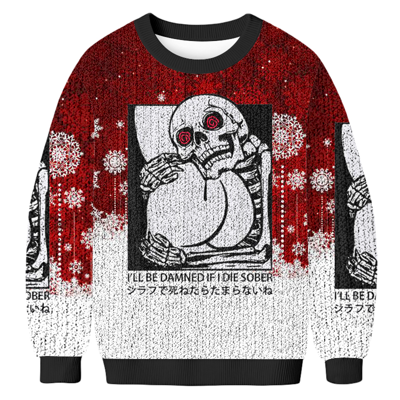Indulgent Skull Fun Christmas Ugly Sweatshirt