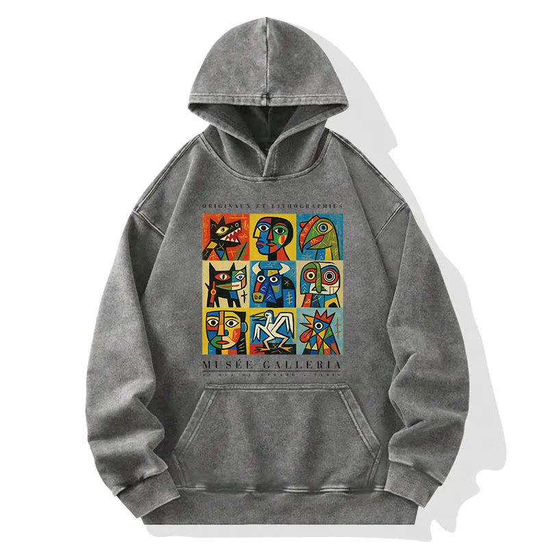 Colorful Totems Washed Hoodie