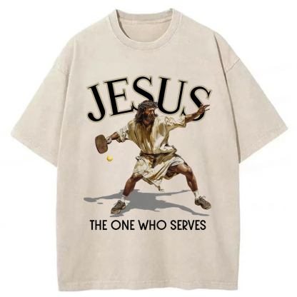 Tokyoviva Jesus The One Who Serves Washed T-Shirt